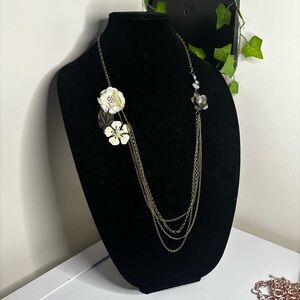 🌸 Floral Statement Necklace w/ Draped Chains | Boho Vintage Inspired 🌸